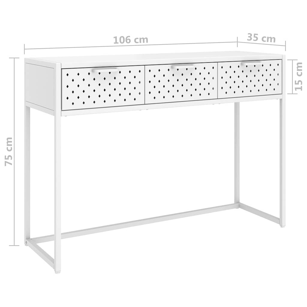 vidaXL Console Table 72x35x75 cm Steel White