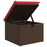 vidaXL Garden Sofa Set with Cushions 4 pcs Brown and Red Poly Rattan