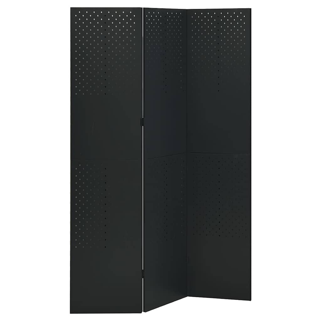 vidaXL Kamerschermen 2 st met 4 panelen 160x180 cm staal zwart