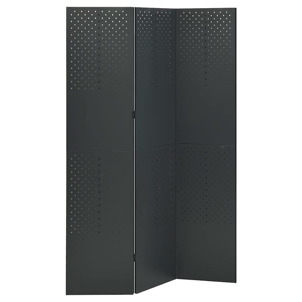vidaXL Kamerschermen 2 st met 4 panelen 160x180 cm staal zwart