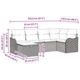 vidaXL Garden Sofa Set with Cushions 6 pcs Brown and Red poly rattan