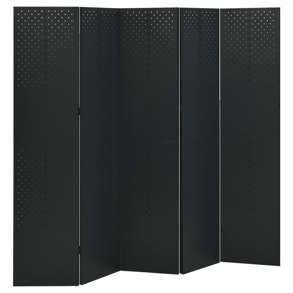 vidaXL Kamerschermen 2 st met 4 panelen 160x180 cm staal zwart
