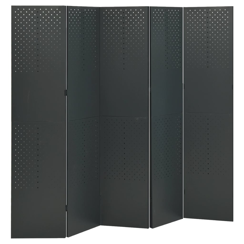 vidaXL Kamerschermen 2 st met 4 panelen 160x180 cm staal zwart