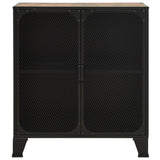 vidaXL Opbergkasten 2 st 72x36x82 cm metaal en MDF rustiek bruin