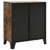 vidaXL Opbergkasten 2 st 72x36x82 cm metaal en MDF rustiek bruin