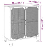 vidaXL Opbergkasten 2 st 72x36x82 cm metaal en MDF rustiek bruin