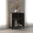 vidaXL Opbergkasten 2 st 72x36x82 cm metaal en MDF rustiek bruin