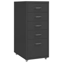 vidaXL Archiefkast met 5 lades 68,5 cm staal grijs