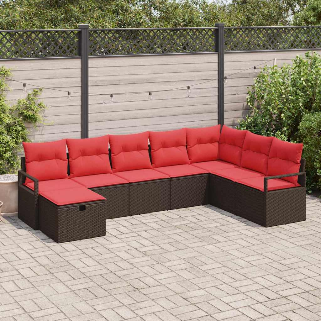 vidaXL Sofa with cushion and storage Brown poly rattan