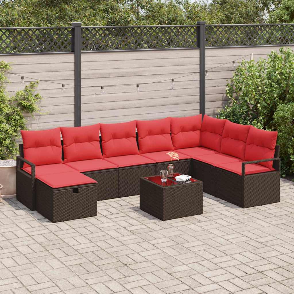vidaXL Sofa with cushion and storage Brown poly rattan