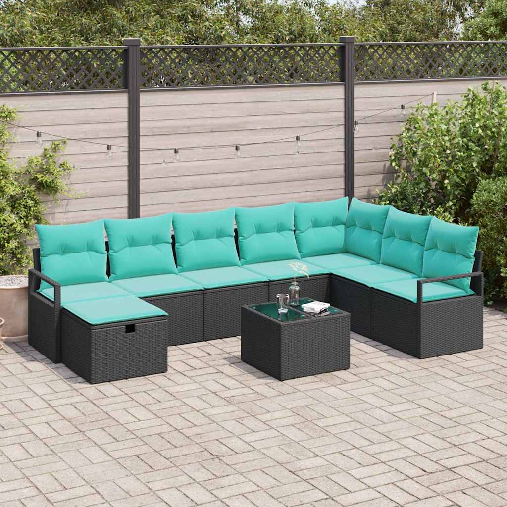vidaXL Sofa with cushion and storage Brown poly rattan
