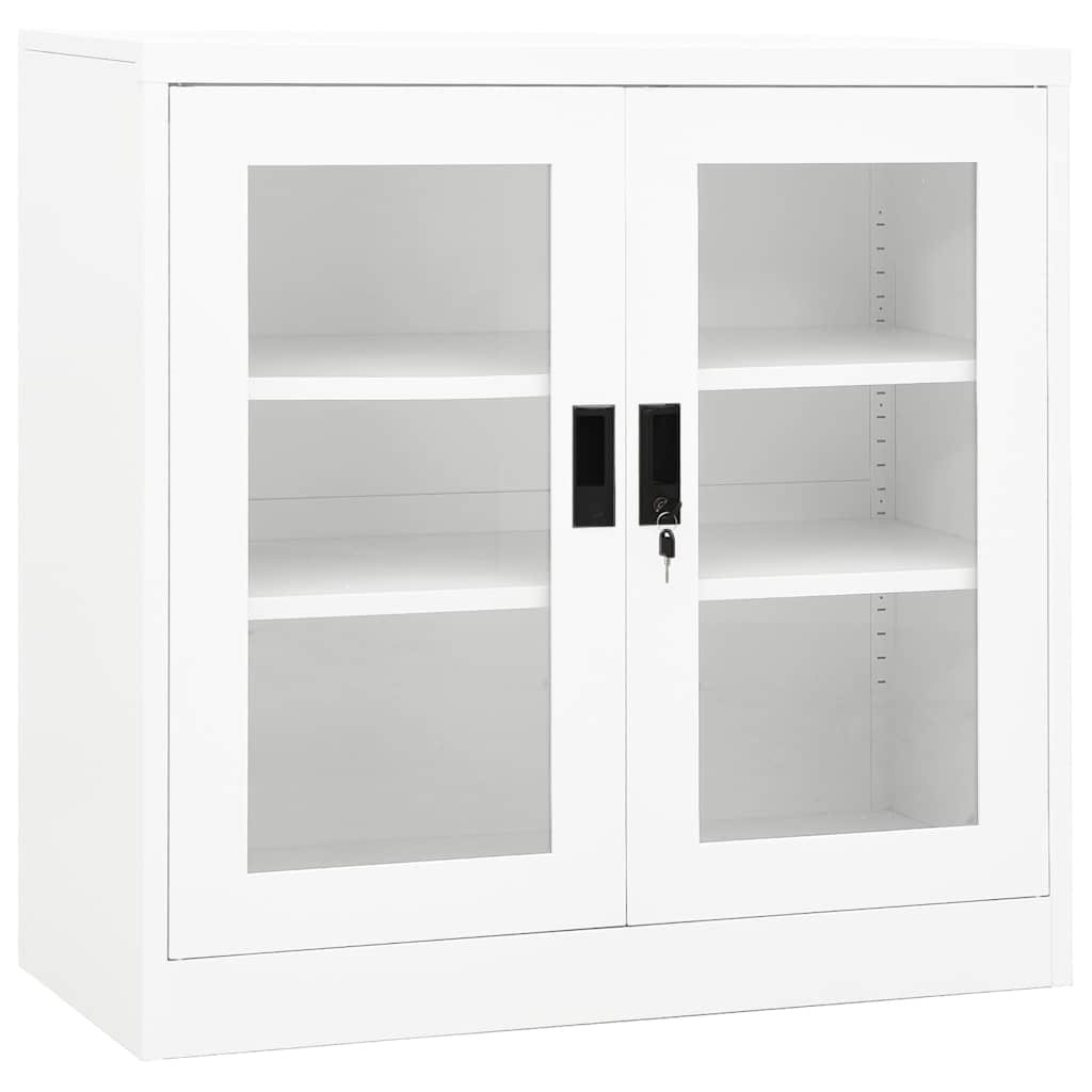 vidaXL Kantoorkast 90x40x70 cm staal wit
