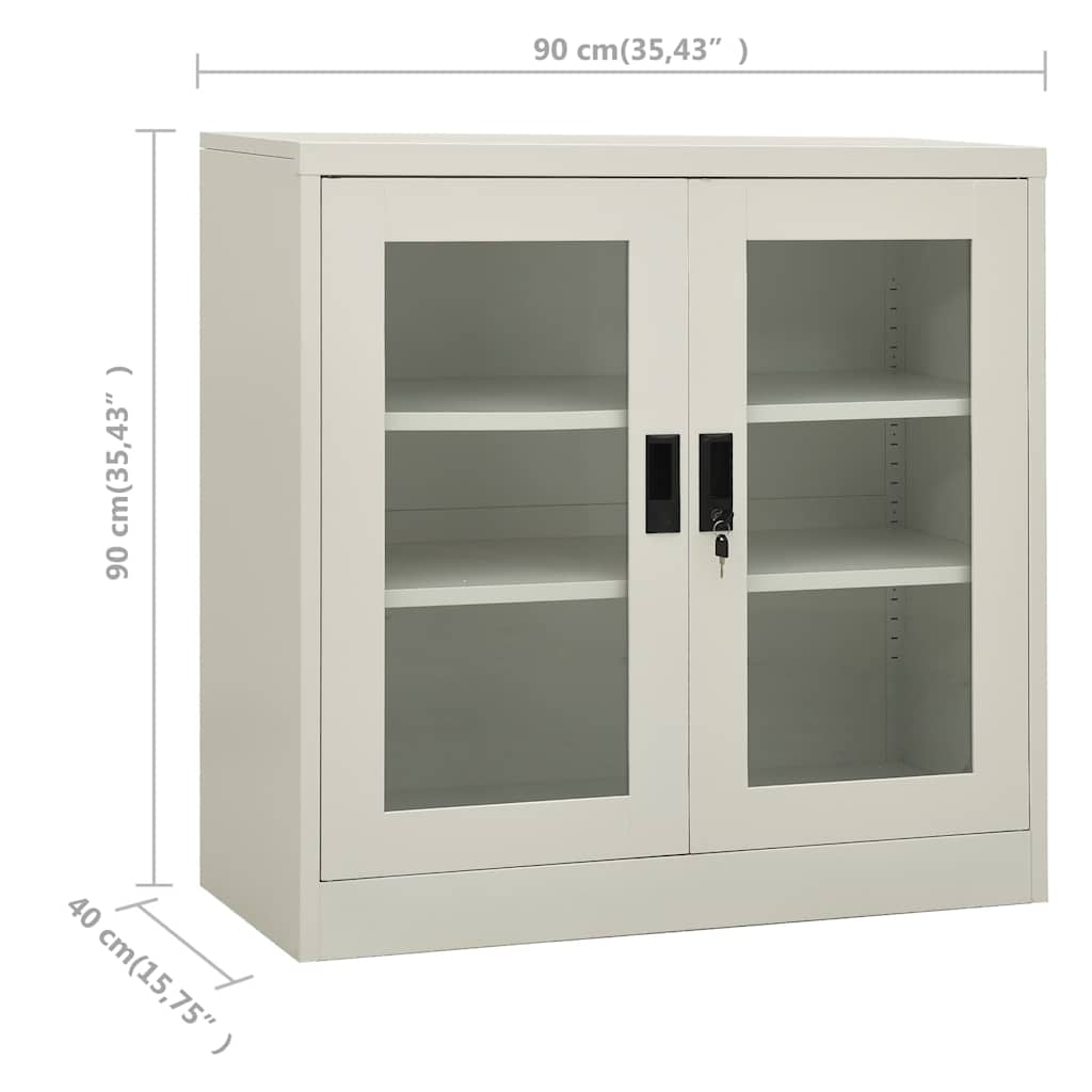vidaXL Kantoorkast 90x40x70 cm staal wit