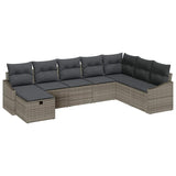vidaXL Garden Sofa Set with cushions 8 pcs Black Poly Rattan