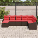 vidaXL Tuinbank Set met kussen 8 pcs Zwart Poly rattan