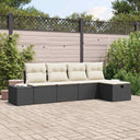 vidaXL Tuinbank Set met kussen 5 pcs poly rattan