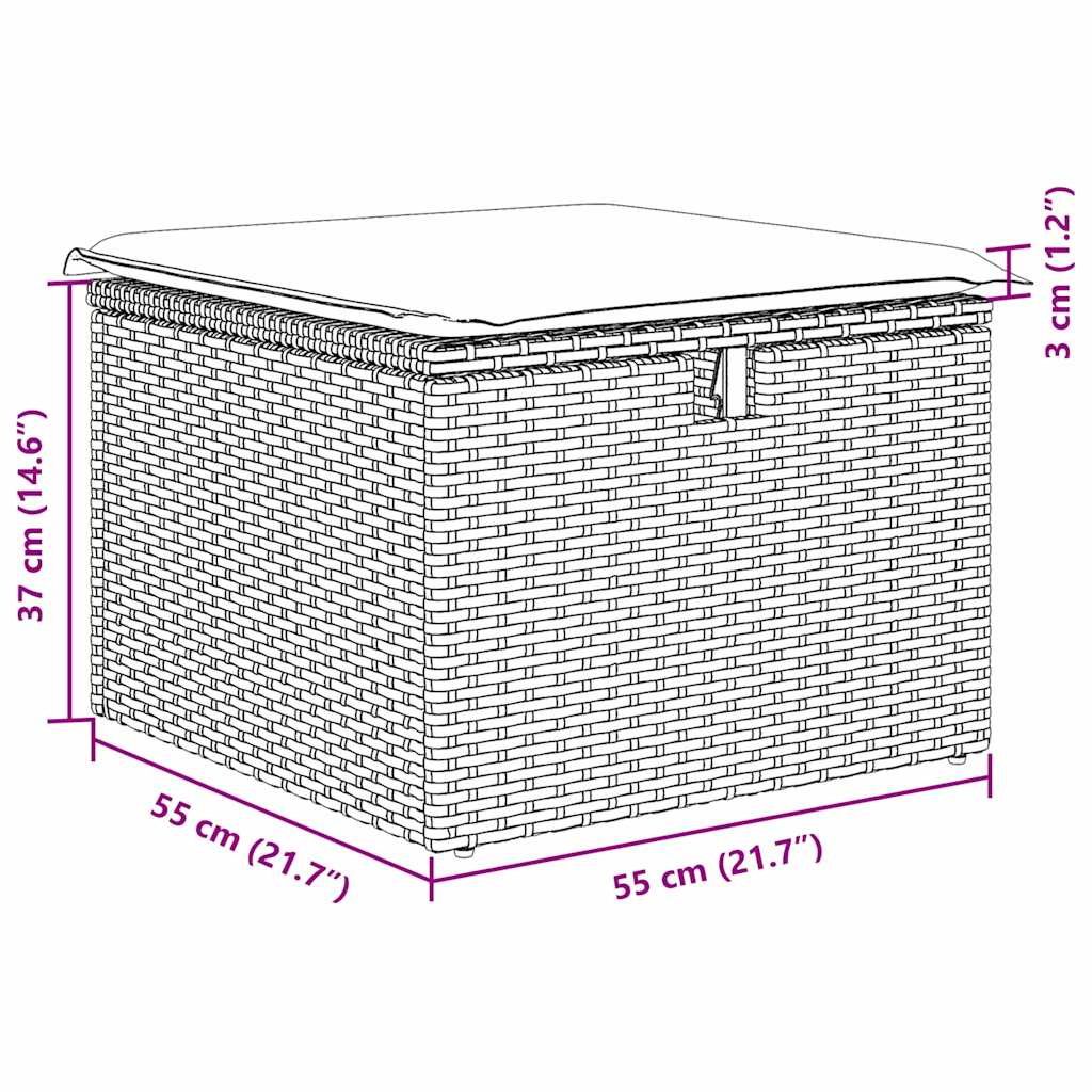 vidaXL Tuinbank Set met kussen 5 pcs poly rattan