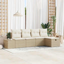 vidaXL Tuinbank Set met kussen 5 pcs poly rattan
