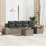 vidaXL Tuinbank Set met kussen 5 pcs poly rattan