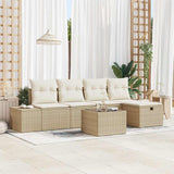 vidaXL Tuinbank Set met kussen 5 pcs poly rattan