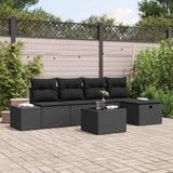 vidaXL Tuinbank Set met kussen 5 pcs poly rattan