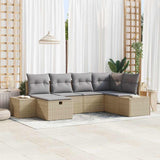 vidaXL Garden Sofa Set with cushions 6 pcs Black poly rattan