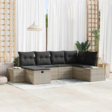 vidaXL Garden Sofa Set with cushions 6 pcs Black poly rattan