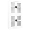 vidaXL Kantoorkast 90x40x180 cm staal en gehard glas wit