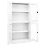 vidaXL Kantoorkast 90x40x180 cm staal en gehard glas wit