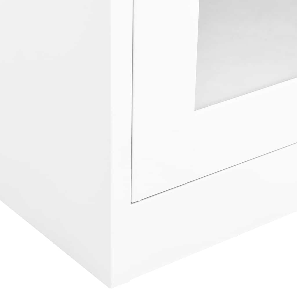 vidaXL Kantoorkast 90x40x180 cm staal en gehard glas wit