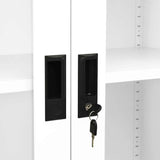 vidaXL Kantoorkast 90x40x180 cm staal en gehard glas wit