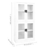 vidaXL Kantoorkast 90x40x180 cm staal en gehard glas wit