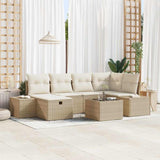 vidaXL Garden Sofa Set with cushions 6 pcs Black poly rattan