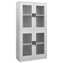 vidaXL Kantoorkast 90x40x180 cm staal en gehard glas wit