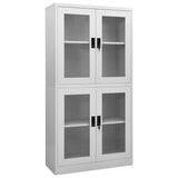 vidaXL Kantoorkast 90x40x180 cm staal en gehard glas wit