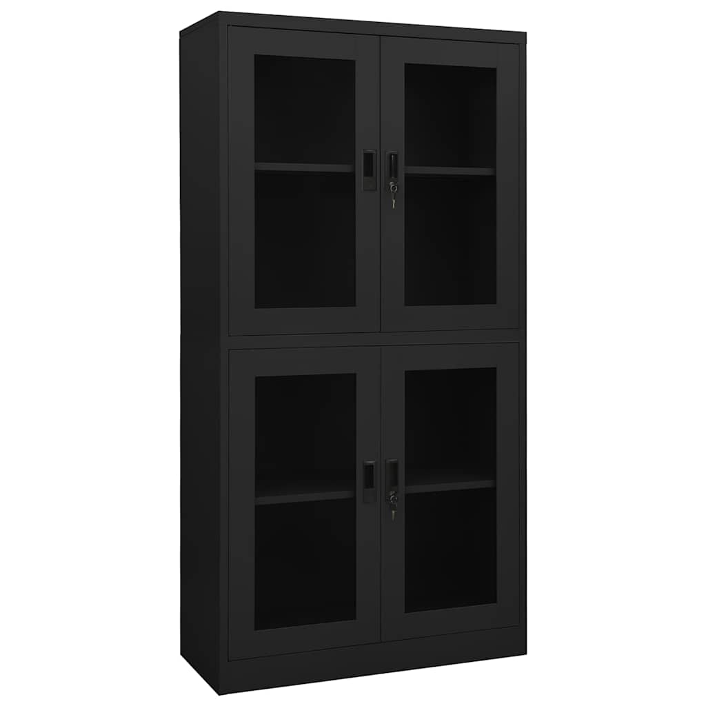 vidaXL Kantoorkast 90x40x180 cm staal en gehard glas wit