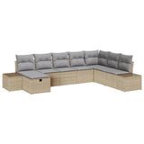 vidaXL Tuinbank Set met kussen 8 pcs Zwart poly rattan