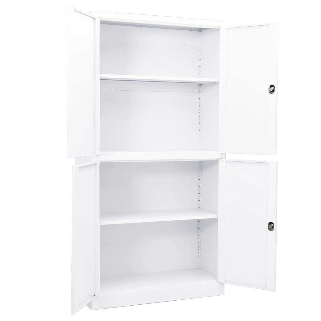 vidaXL Kantoorkast 90x40x180 cm staal wit