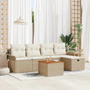 vidaXL Tuinbank Set met kussen met opslag 6 pcs Zwart poly rattan