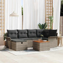 vidaXL Tuinbank Set met kussen met opslag 7 pcs Zwart poly rattan
