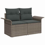 vidaXL Tuinbank Set met kussen met opslag 7 pcs Zwart poly rattan