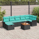 vidaXL Garden Sofa Set with Cushion and Storage 8 pcs Grey poly rattan