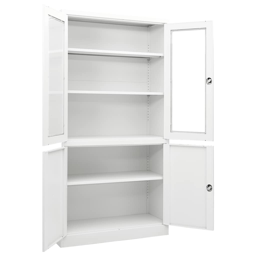 vidaXL Kantoorkast 90x40x180 cm staal wit