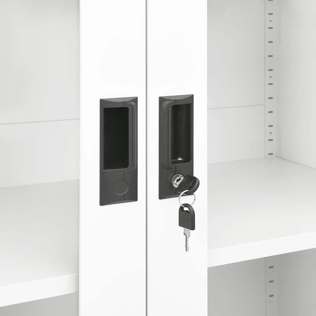 vidaXL Kantoorkast 90x40x180 cm staal wit