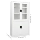 vidaXL Kantoorkast 90x40x180 cm staal wit
