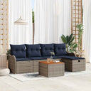 vidaXL Tuinbank Set 6 st Grijs poly rattan