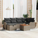 vidaXL Tuinbank Set met kussen met opslag 7 pcs Zwart poly rattan