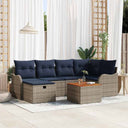 vidaXL Tuinbank Set 7 st Grijs poly rattan
