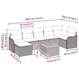 vidaXL Tuinbank Set met kussen met opslag 8 pcs Zwart poly rattan