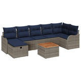 vidaXL Tuinbank Set 8 st Grijs poly rattan